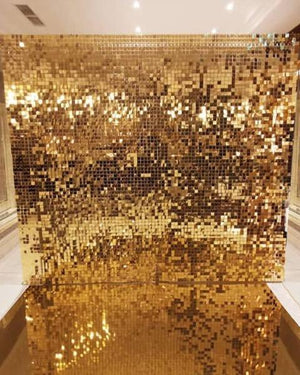 Glamorous Gold Sequin Shimmer Wall Backdrop Melbourne Hire