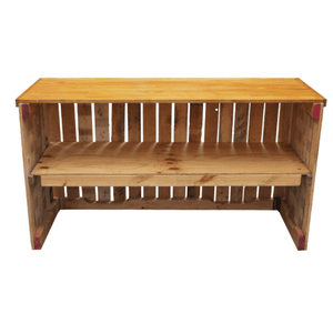 wooden pallet crate rustic food bar 170cm wide has full-width shelf for storage melbourne hire
