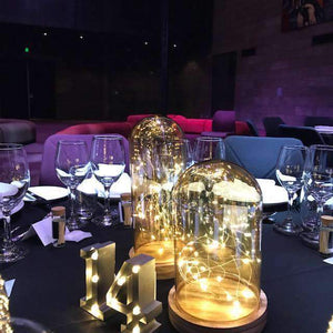 Lantern & Lighting Hire - Fairy Lighting Amber Glass Dome Cloche Set Of 3 Melbourne Hire