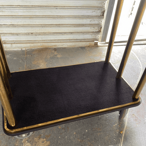 gold luggage hotel trolley with black carpet melbourne hire only