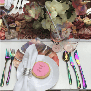 Rainbow Theme Party Iridescent Magical Metal Cutlery Melbourne Hire