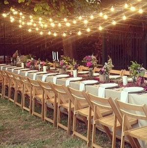 Furniture Hire - Chair Foldup Natural Wooden Seating Melbourne Hire Perfect For Outdoor Events
