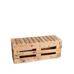 Furniture Hire - Pallet Crate Rustic Bench 47cm Outdoor Event Melbourne Hire