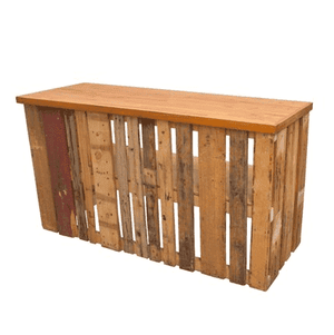 Furniture Hire - Pallet Crate Rustic Food Bar 92cm Outdoor Event Melbourne Hire