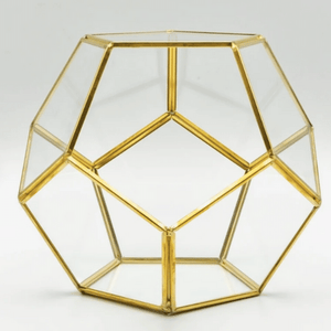gold geometric pentagon glass centrepiece set of 8 melbourne delivery only
