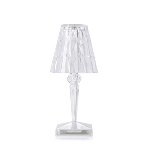 Lantern & Lighting Hire - Lamp 22cm Kartell Clear Crystal Battery-Powered LED Lampshade Melbourne Hire