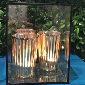 19cm high glass lantern box ex-rental melbourne delivery onlly